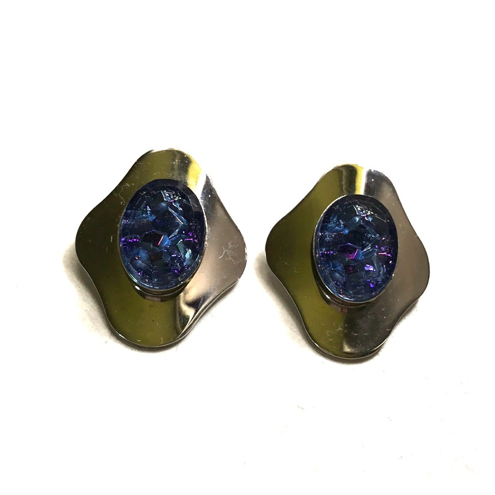 VINTAGE SARAH COV SILVER TONED AMETHYST STONE